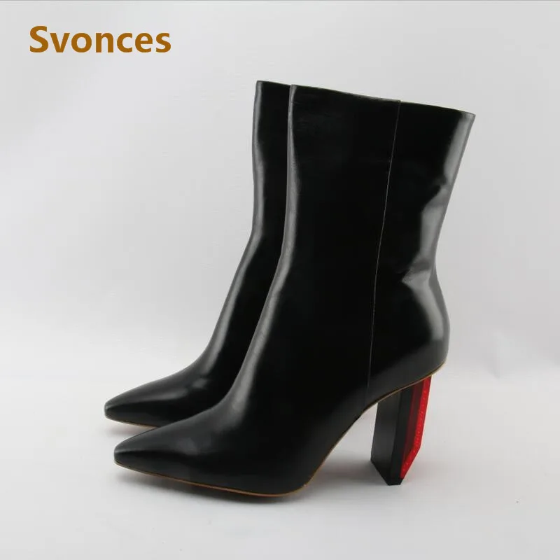 Зимние Модные женские ботинки в уличном стиле черные кожаные туфли на высоком