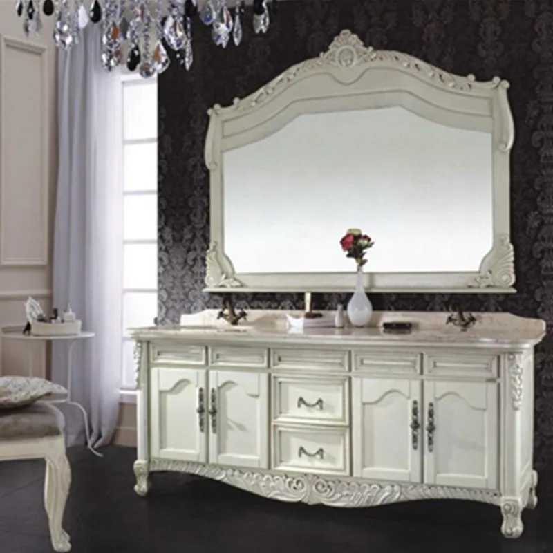 Античный белый деревянный шкаф для ванной комнаты|bathroom vanity|bathroom cabinetwooden bathroom cabinets
