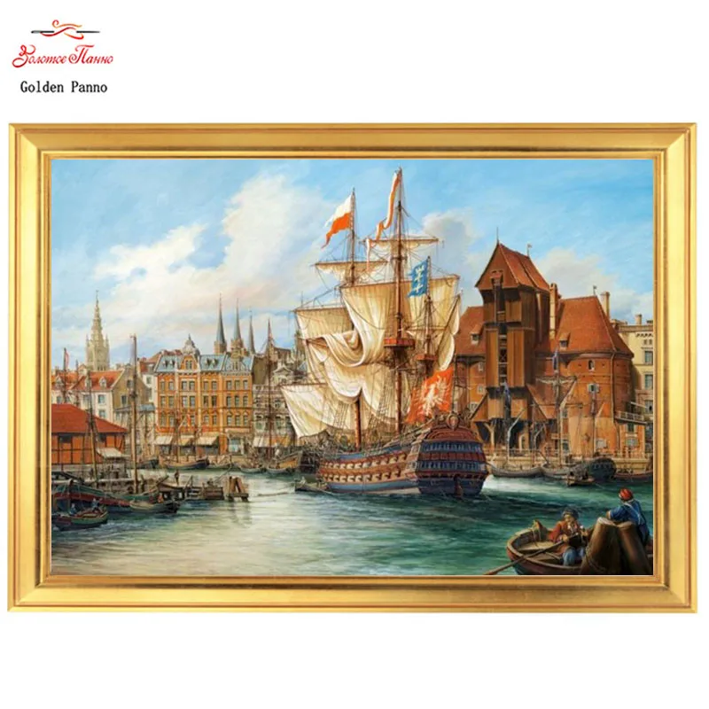 Набор для рукоделия вышивки алмазной живописи крестиком 14 карат рождественский