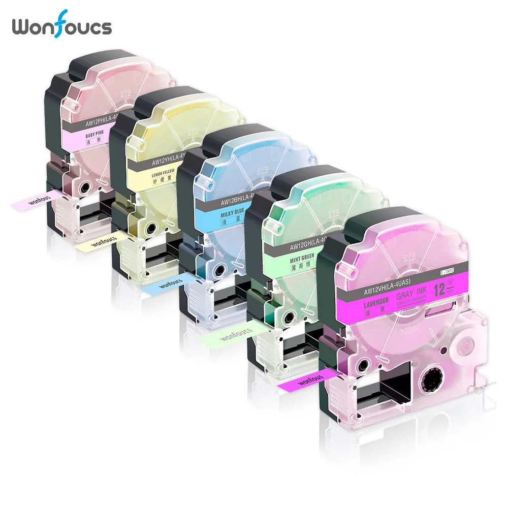 5 Pack SW12PH SW12YH SW12GH SW12BH SW12VH этикеточная Лента совместима с Epson/King Jim LabelWorks LW 300 400|Ленты
