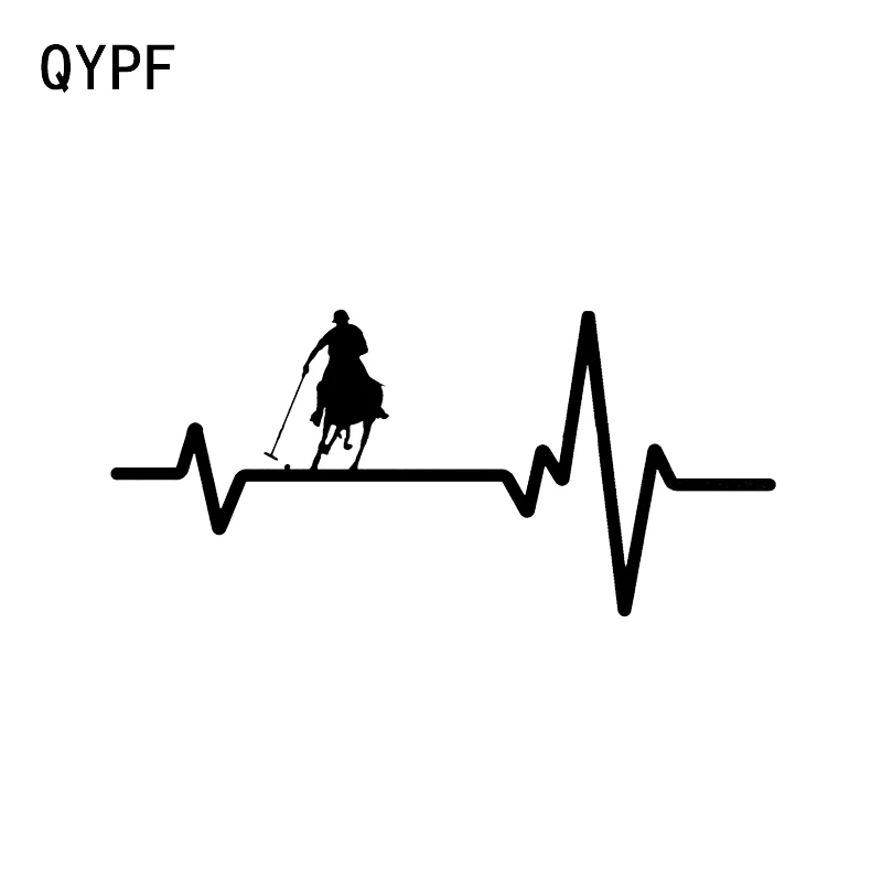 QYPF 15*7 см электрокардиограмма Конный поло плеер Декор автомобиля стикер