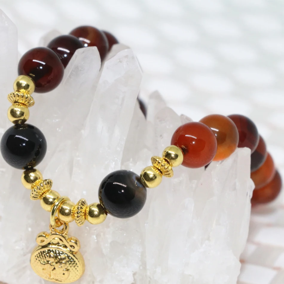 Модные аксессуары золотого цвета из натурального камня dream agat carnelian круглые