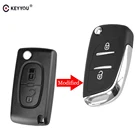Чехол KEYYOU Uncut VA2HCA CE0536, модифицированный чехол 23 BT, складной автомобильный чехол с дистанционным управлением, чехол-брелок для Citroen C2, C3, C4, C5, C6, C8