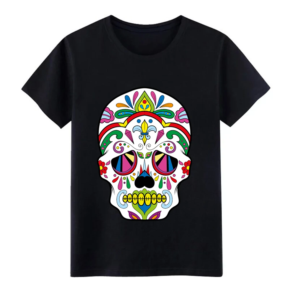 Мужская футболка Sugar Skull с принтом короткий рукав вырез лодочкой строгий крой