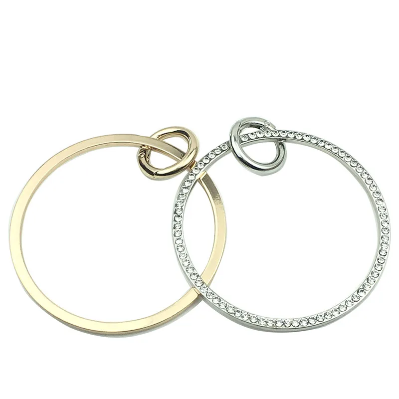 Ручки для сумки 9см круглые металлические с кристаллами, кольцо для создания запасных частей для ремесел DIY.