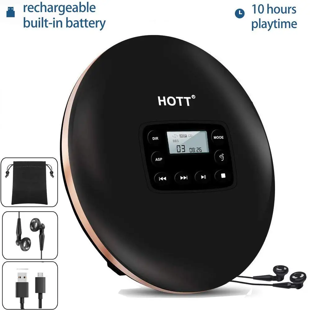 CD Player Rechargeable Portable Personal Disc with LCD Display Music Walkman cd player for Kids &ampAdults | Электроника