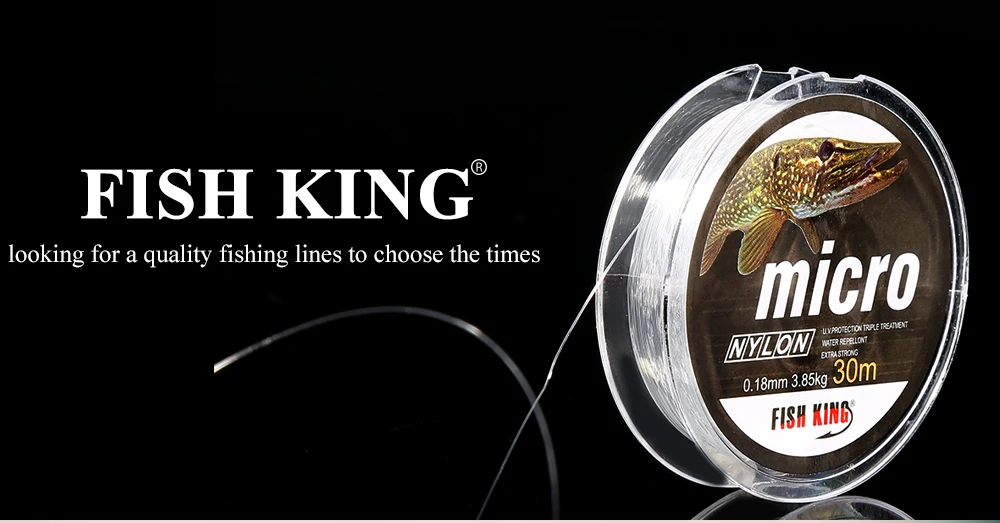 FISH KING нейлоновая ледяная леска, Удочка 30 м для подледной рыбалки DAI/0,08 мм-0,25 мм