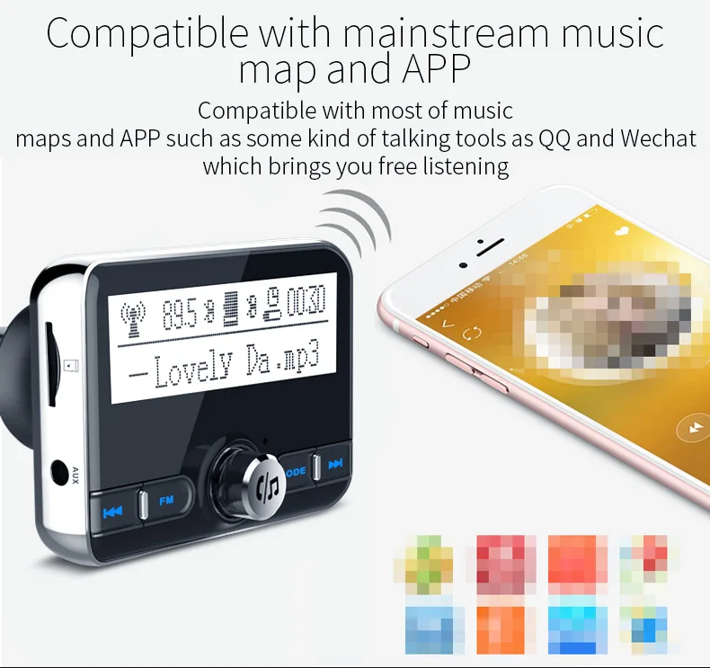 YASOKRO Bluetooth fm-передатчик, беспроводной автомобильный fm-модулятор, Автомобильный MP3-плеер, комплект громкой связи, Bluetooth, автомобильное зарядное устройство с ЖК-дисплеем