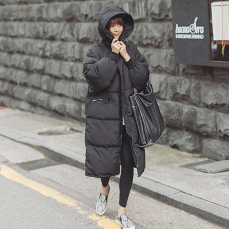 

Thickening cotton padded warm winter coat outerwear women loose fit overcoat plus size 2018 new arrial free shipping