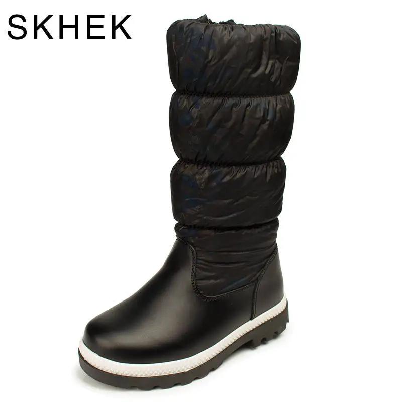 black SKHEK Зима детская Мода дети Сапоги Девушки Резиновые Сапоги Детей Сапоги Круглые Бутылки Botas Плюшевые Теплые Ботинки Черный Синий сапоги резиновые обувь для девочекдетская обувь - Цвет: black