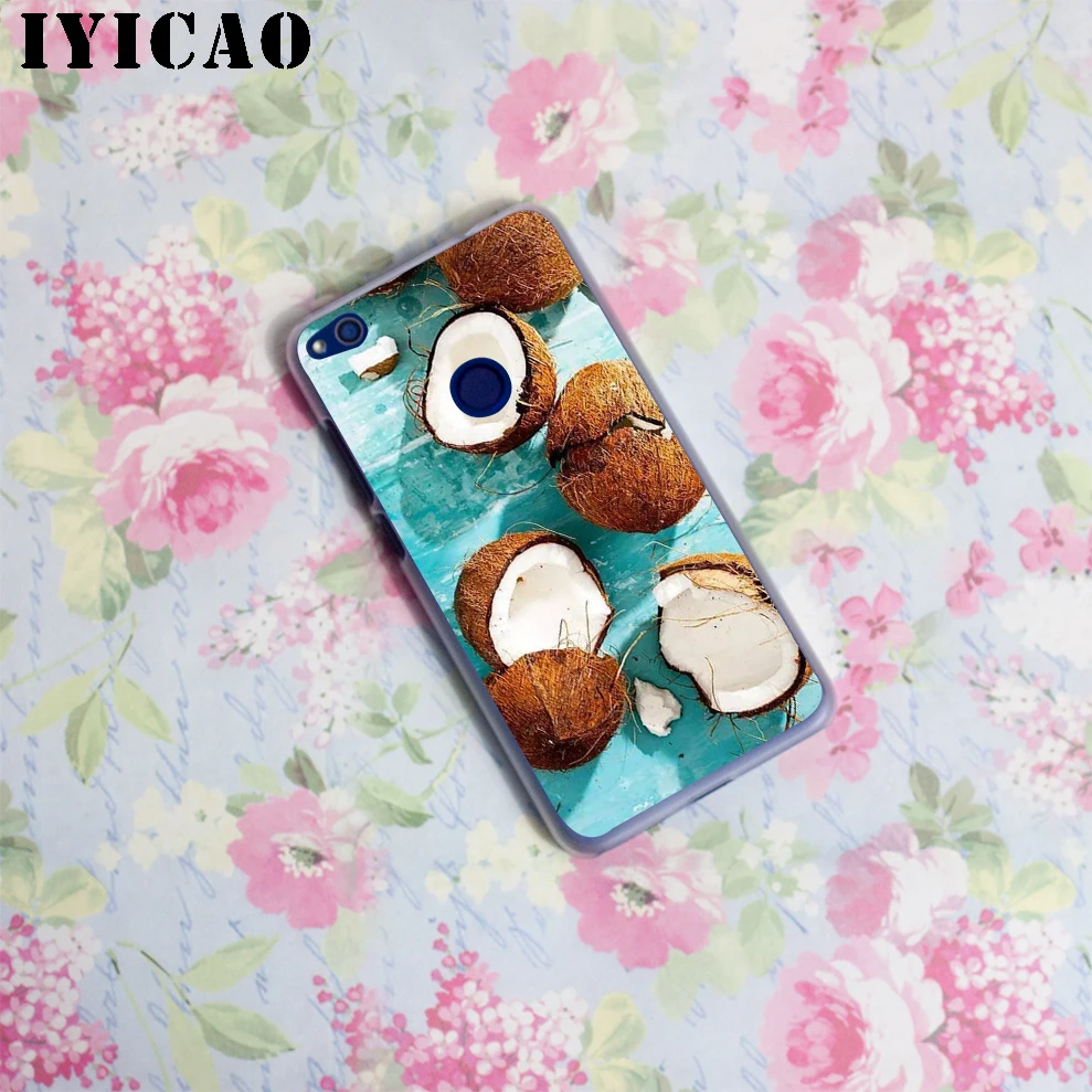 IYICAO чехол фруктовый кокосовый Твердый для Huawei Honor 6A 6C 7A 7C 7X 8 8X 9 10 20 9X Lite Pro Play Note View
