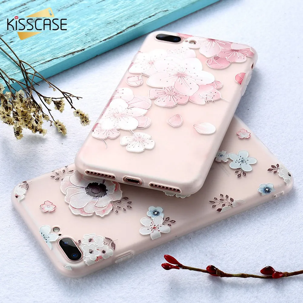 Kisscase Case девчушки чехол для телефона iPhone 5 5S SE x 3D цветок Чехол 6 7 8 6S Plus чехлы на