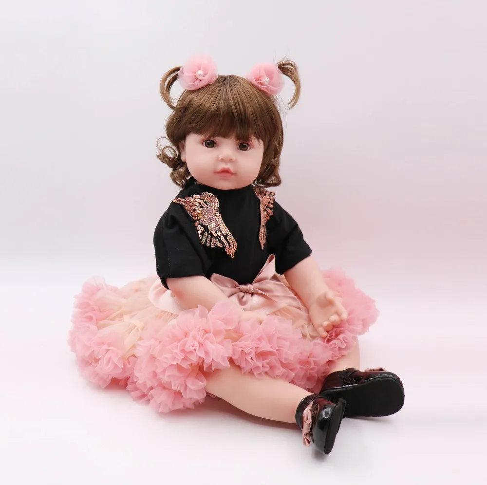60cm Silicone Reborn Baby Doll Toys 24inch Princess Toddler bebe baby infant collectible doll Brinquedos play house toys girl | Игрушки и