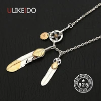 solid 925 sterling silver necklace for men vintage charms takahashi goros pendant eagle feather chain new popular jewelry