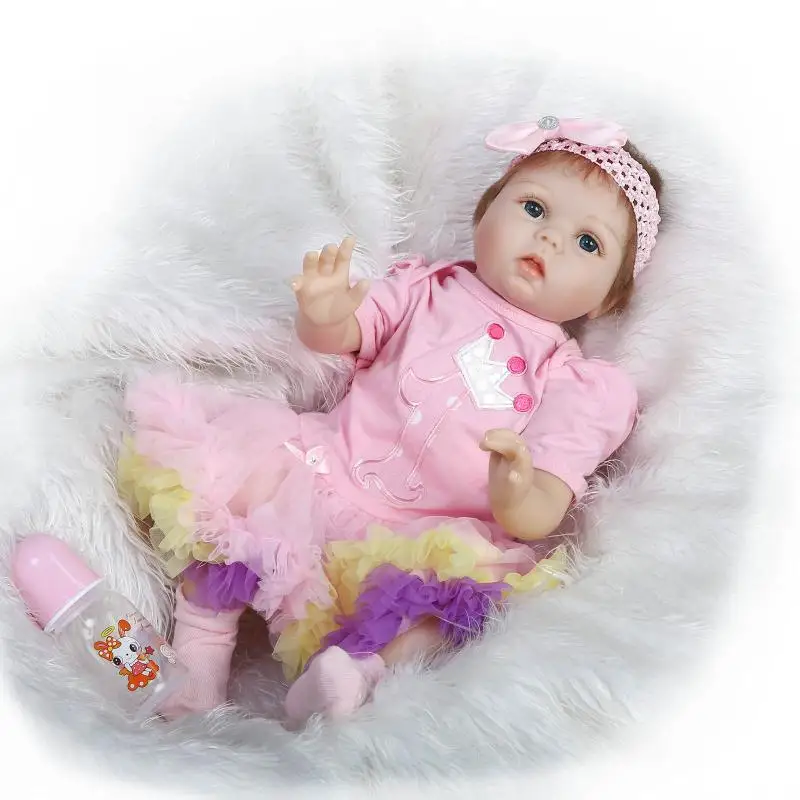 Npkcollection 55 см силикона Reborn Baby Куклы игрушка для малыша девушки прекрасный