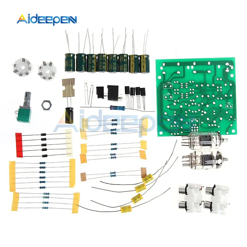 AC 12 В 0.8A 6J2 ламповый усилитель DIY Kit AMP Предварительный усилитель плата наушников буферный модуль стерео потенциометр с 6J2 чехол