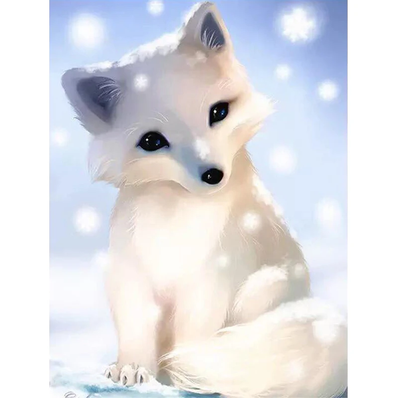 5d Алмазная мозаика подарок Arctic Fox Beauty Diy вышивка ремесло живопись стена искусство