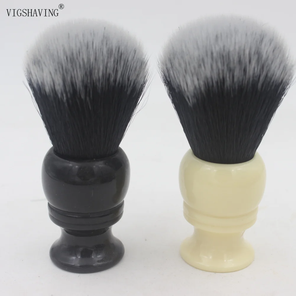 VIGSHAVING Cup style Смола Ручка для мужчин черный белый наконечник синтетические волосы щетка для бритья