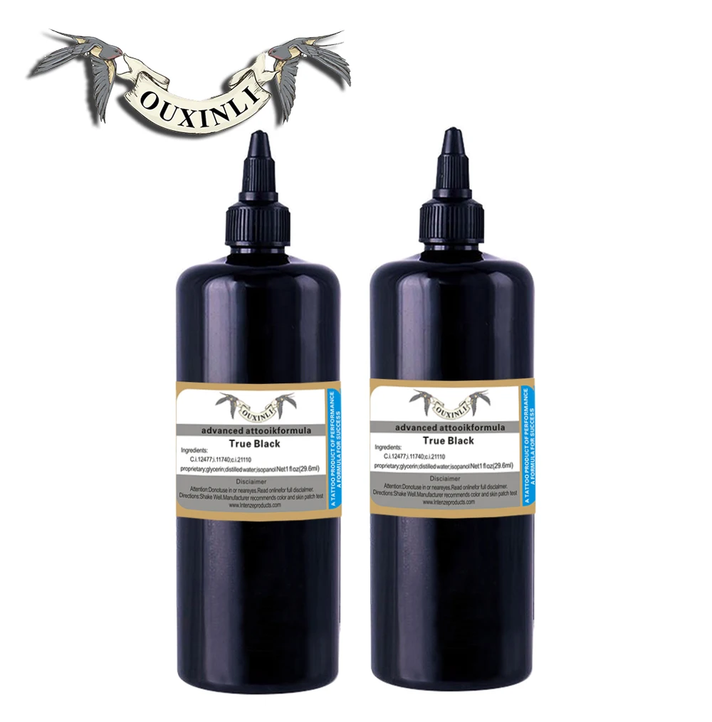 2 шт. 12 унций черные чернила для перманентного татуажа пигмент 360 мл|Чернила тату| |