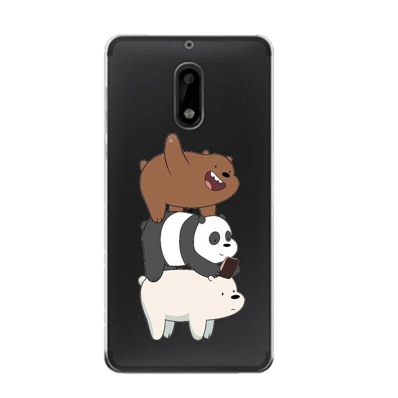 Мягкий прозрачный чехол из ТПУ с рисунком медведя для Nokia3 5 6 8 N540 N640 N535 N830