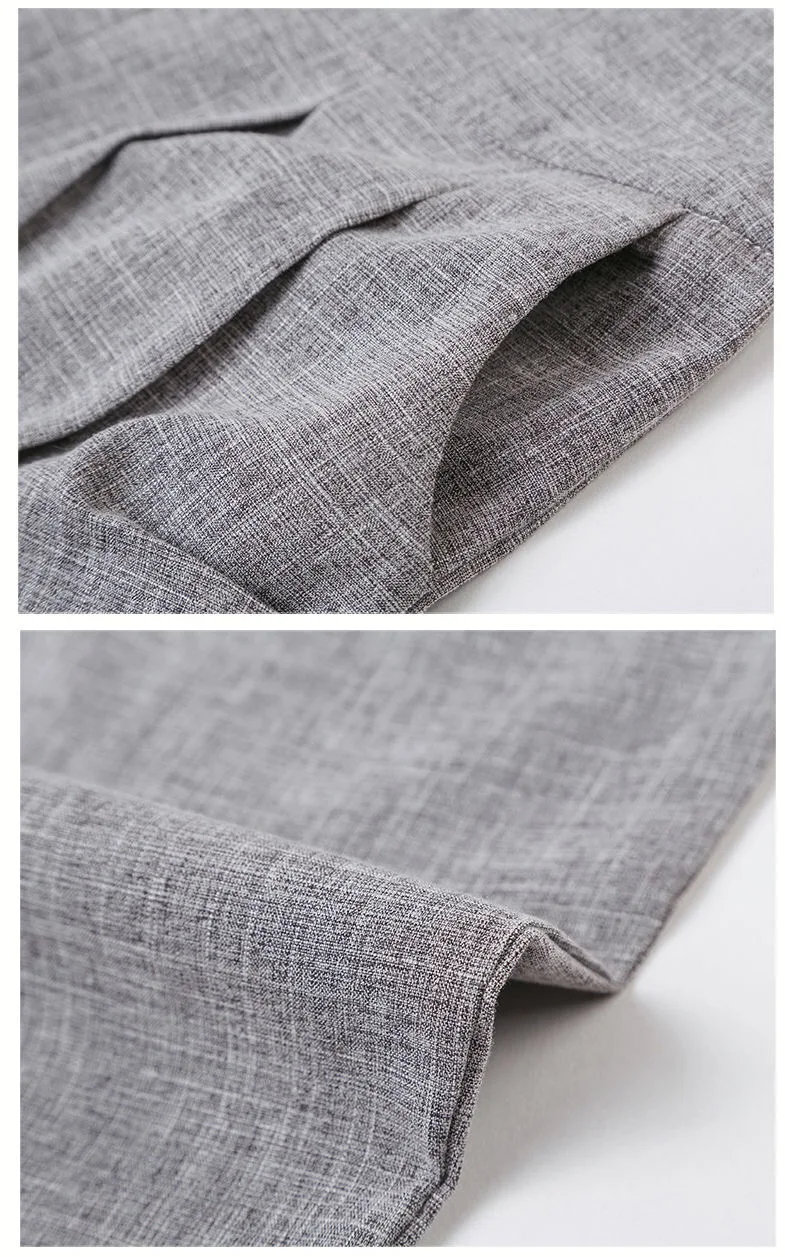 Summer 2019 Office Women Grey Black Ankle Length Linen Harem Pants Female Woman Korea Style Elastic High Waisted 3xl Trousers | Женская