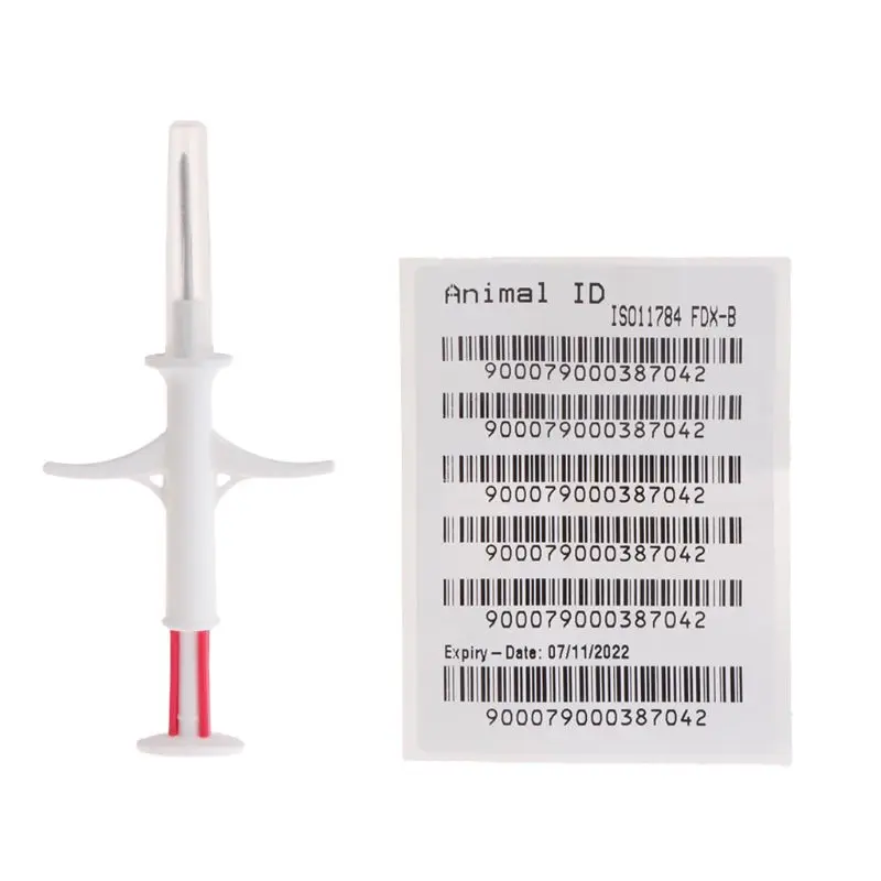 ПЭТ ID микрочип шприц 1,4x8 мм ISO11784/5 FDX-B HDX животное тег инжектор IP67