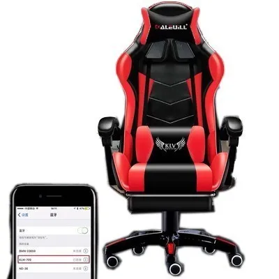 red Bluetooth Высокое качество D-2 игровой Poltrona Esports Silla Gamer кресло из искусственной кожи колесо может лежать с подставкой для ног офисная мебель - Цвет: red Bluetooth