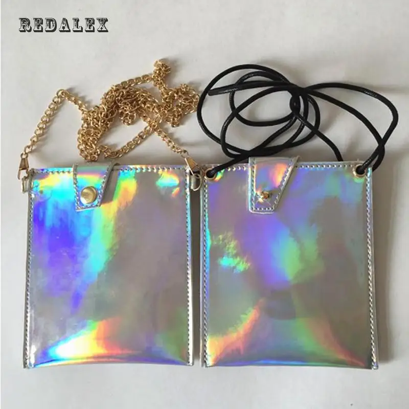 Mini Laser Silver Women Messenger Bags Small Square Bag Purses And Handbags Minimalist Crossbody Bolsas Hot Sale | Багаж и сумки