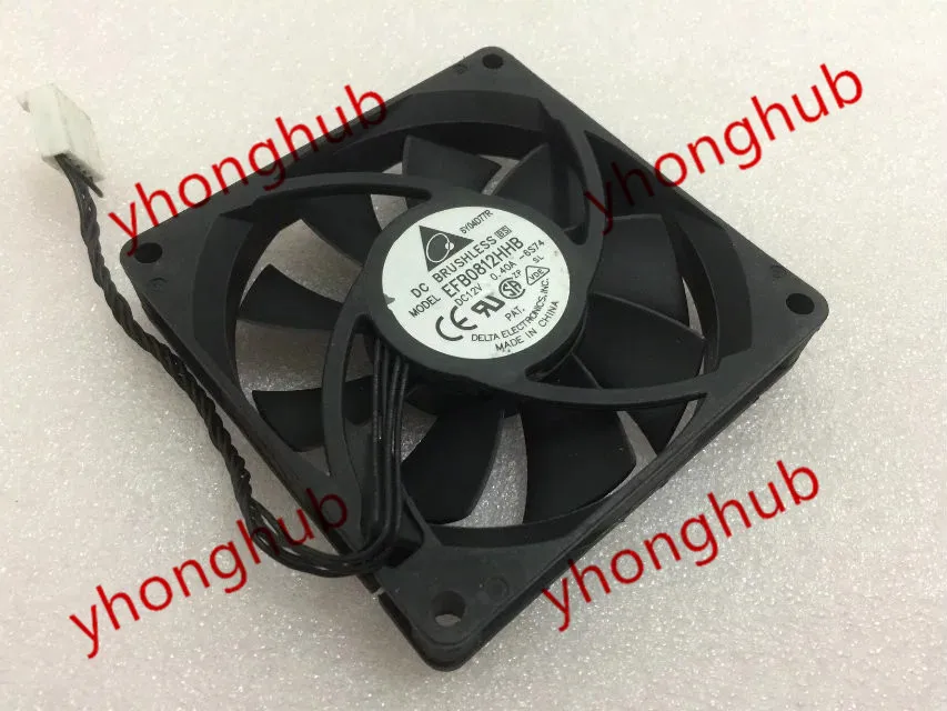 Вентилятор охлаждения сервера Delta Electronics EFB0812HHB 6S74, 12 В постоянного тока, 0,40 А, 80x80x15 мм