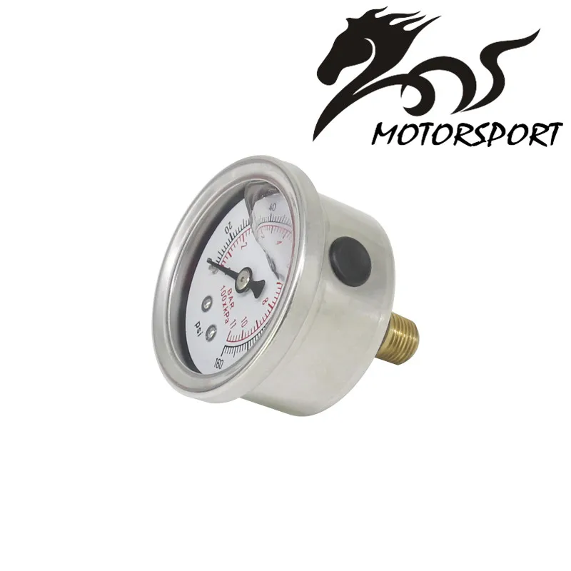 Датчик давления топлива 0-160 PSI/bar жидкое наполнение хром датчик топлива/масла |