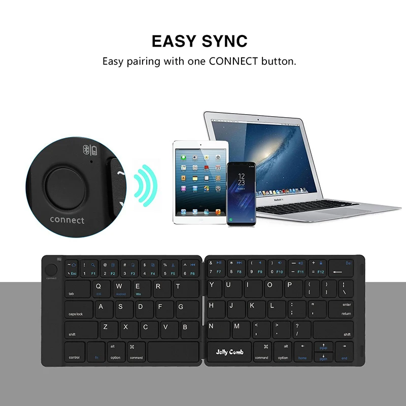 Складная Bluetooth клавиатура Jelly Comb 3 0 ультратонкая мини с аккумулятором для iPad Android