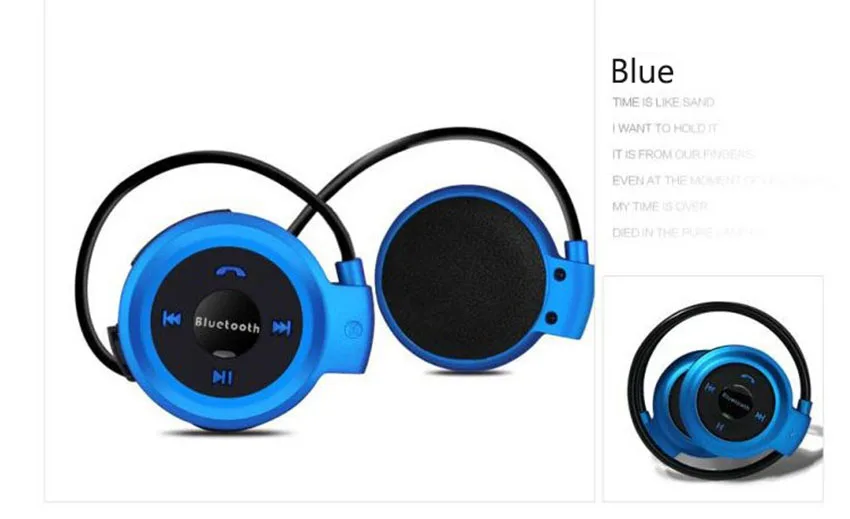 Aimitek спортивные беспроводные Bluetooth наушники стерео наушники Mp3 музыкальный плеер гарнитура наушник слот карты Micro SD Handsfree Mic