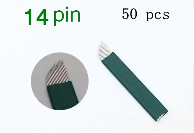 50 шт. высококачественные лезвия для перманентного макияжа бровей ручные