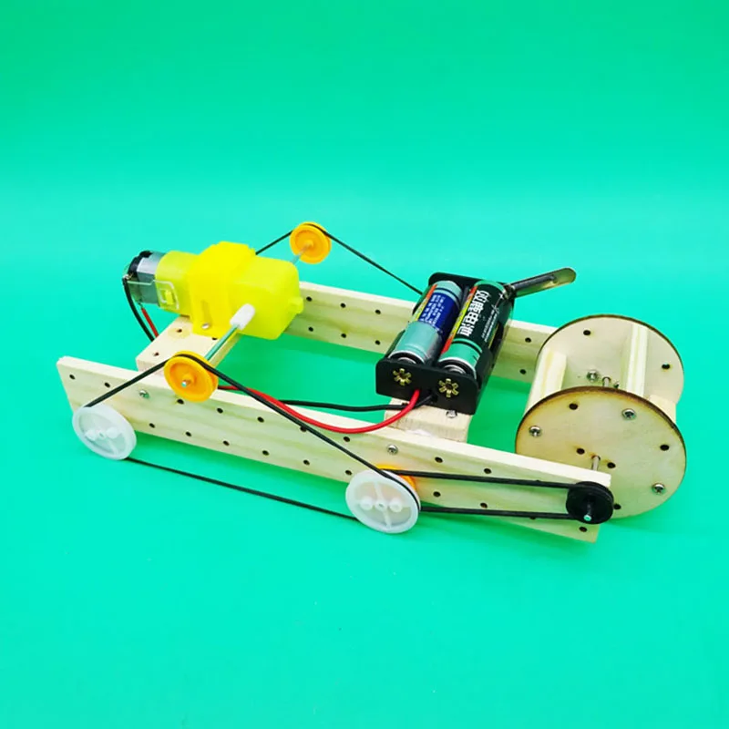 DIY Technology Sweeping robot belt electric trolley education assembling model Manual work toy technology |