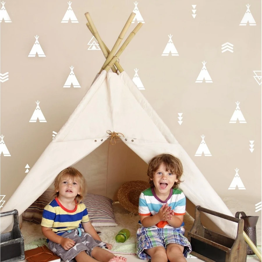 Виниловые наклейки на стену с надписью Teepee and Arrow этнический декор для детской