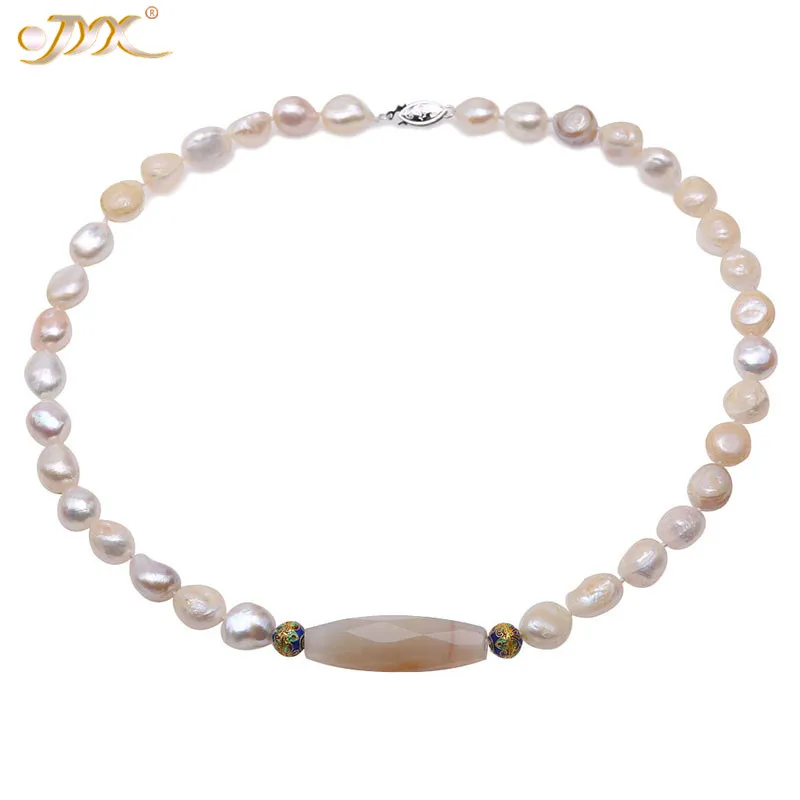 JYX Caramel Sugar! ожерелья с агатом, колье baroqu, жемчужное ожерелье, 10-11,5 мм, пресноводные жемчужные ожерелья для женщин, 19 дюймов, подарок матери