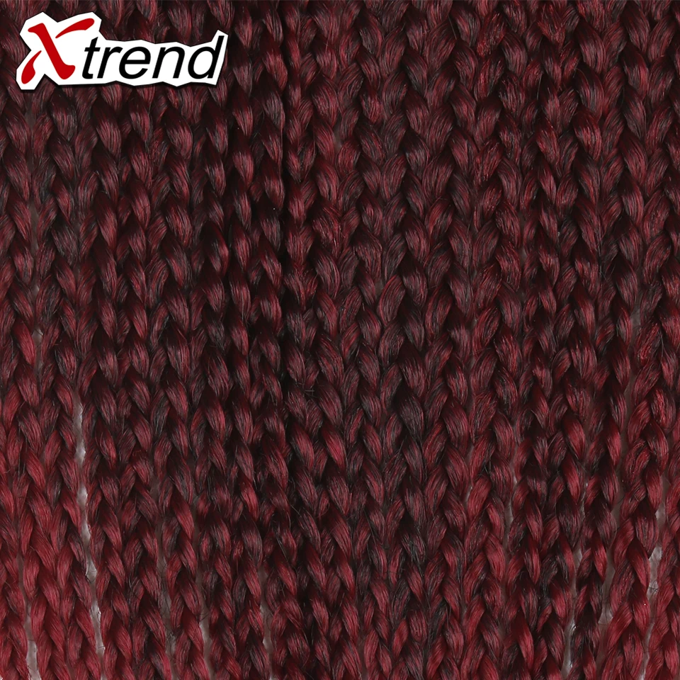 Xtrend, 14-22 дюйма, 22 пряди/упаковка, синтетическая коробка, косички, вязанные крючком, косички, волосы для африканских женщин, цвет Омбре, черный, коричневый