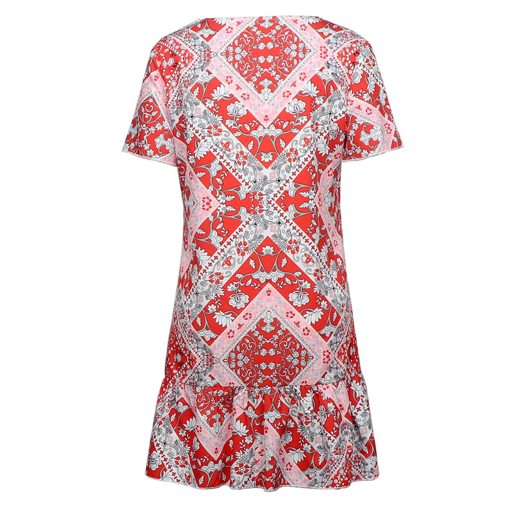 Женское платье с v-образным вырезом летнее праздничное мини-платье цветочным