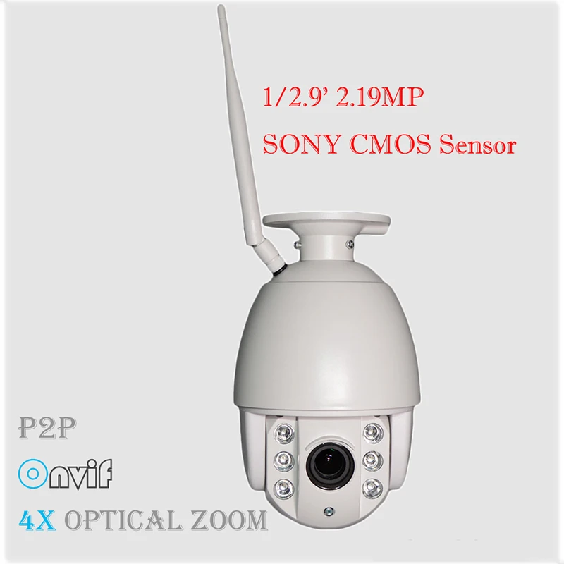 1080P SONY CMOS P2P Onvif WiFi камера HD 4x оптический зум объектив Встроенный 32TF карта