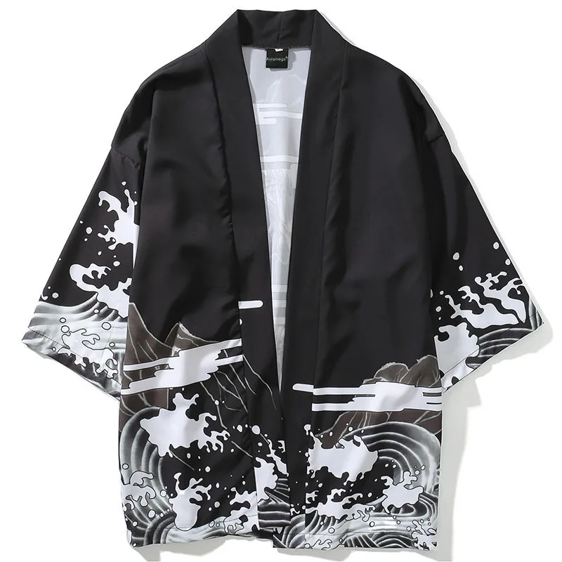 Кимоно в японском стиле Samurai Crane кардиган Haori для мужчин и женщин Китайская