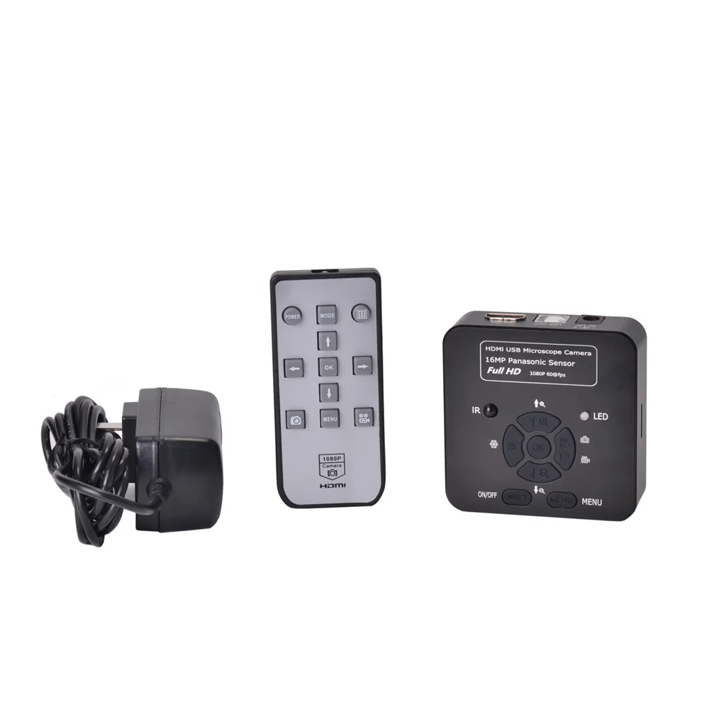 HAYEAR 16MP цифровая usb-камера с микрофоном 1080 P видеокамера CMOS с 100X c-креплением объектив HDMI промышленный микроскоп для пайки - Цвет: Black Key