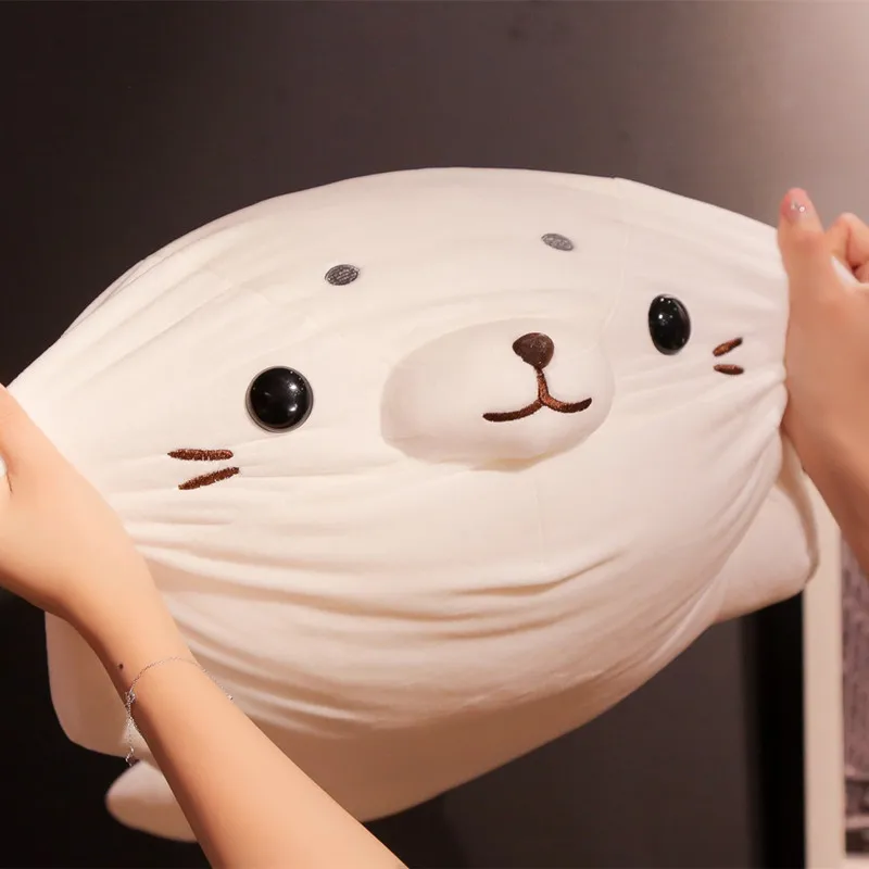 Creative 50/60cm Cute Lifelike White Seals Plush Toy Simulation Soft Elastic Marine Animal Doll Stuffed Pillow Kids Girls Gifts | Игрушки и