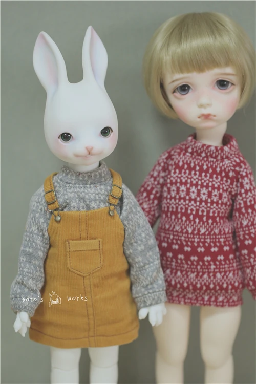 Милое вельветовое платье на бретелях 5 цветов для BJD 1/8 1/6 1/4 кукольная одежда CW82
