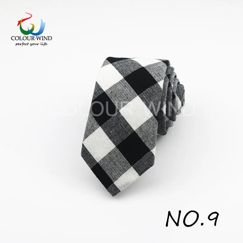 Новинка 2018 мужские хлопковые галстуки в клетку с узким воротником Классические
