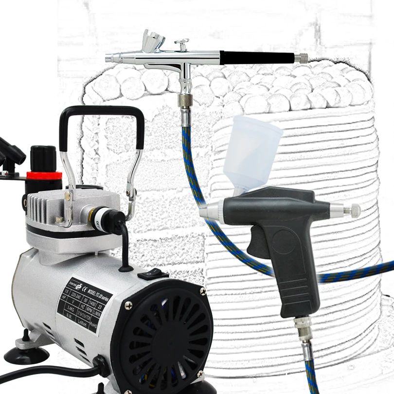 Супер Аэрограф Твин (2) распылитель для торта мини-Аэрограф Комплект с воздушным