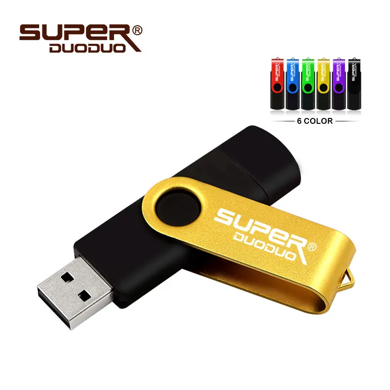 Супер OTG цветной Usb флэш накопитель Pen Drive 32 Гб 64 128 памяти флешка U образный для