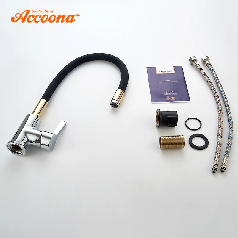 Кухонный Смеситель Accoona с силиконовой трубкой латунный выдвижной кран для