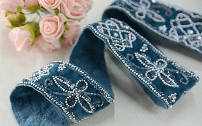 Лента с вышивкой из бисера 2 8 ярда (2 шт.) 3 5 см 1 37 дюйма|lace trim ribbon|trim ribbonlace |