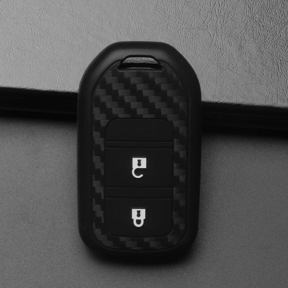 jingyuqin 2B Remote Carbon Fiber Patten Soft Silicone For Honda 2016 2017 CRV Pilot Accord Civic Fit Freed Smart Car Styling|Футляр для