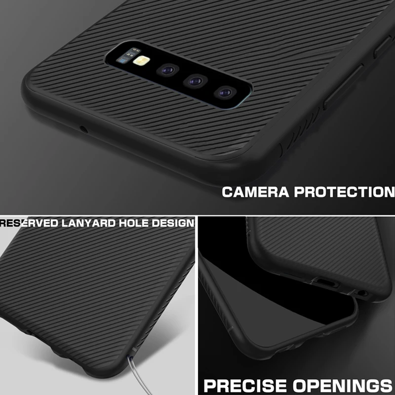 For Samsung Galaxy S10 Plus Case Silicone Carbon Fiber Texture Soft TPU Cover Coque S10e Phone Cases Funda |